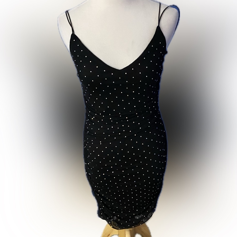 NWOT Windsor Rhinestone Ruched Dress (M)